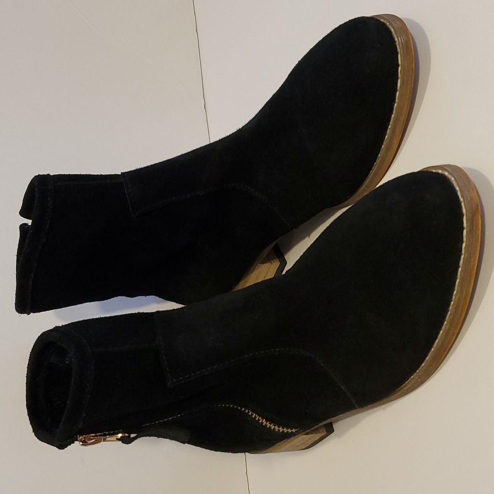 Alexis Leroy Timeless Women's Suede Leather Chelsea Zip Ankle Boots Size 7-7.5